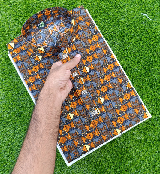 Premium Cotton Digital Print Panjabi – Snap Button Design