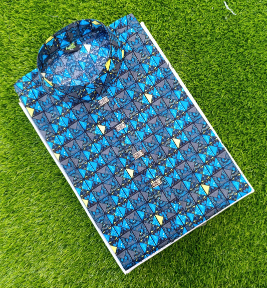Premium Cotton Digital Print Panjabi – Snap Button Design