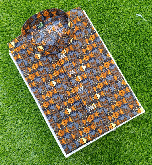 Premium Cotton Digital Print Panjabi – Snap Button Design