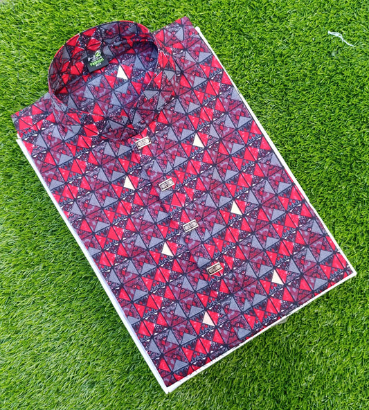 Premium Cotton Digital Print Panjabi – Snap Button Design