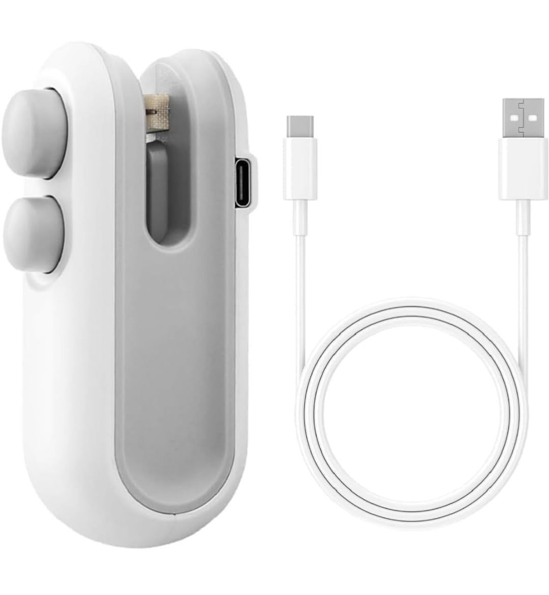 2IN1 Mini Sealing Machine USB Rechargable Heat Sealer Storage Bag Plastic Package Food Sealer Clip Bag Handheld Food Heat Sealer