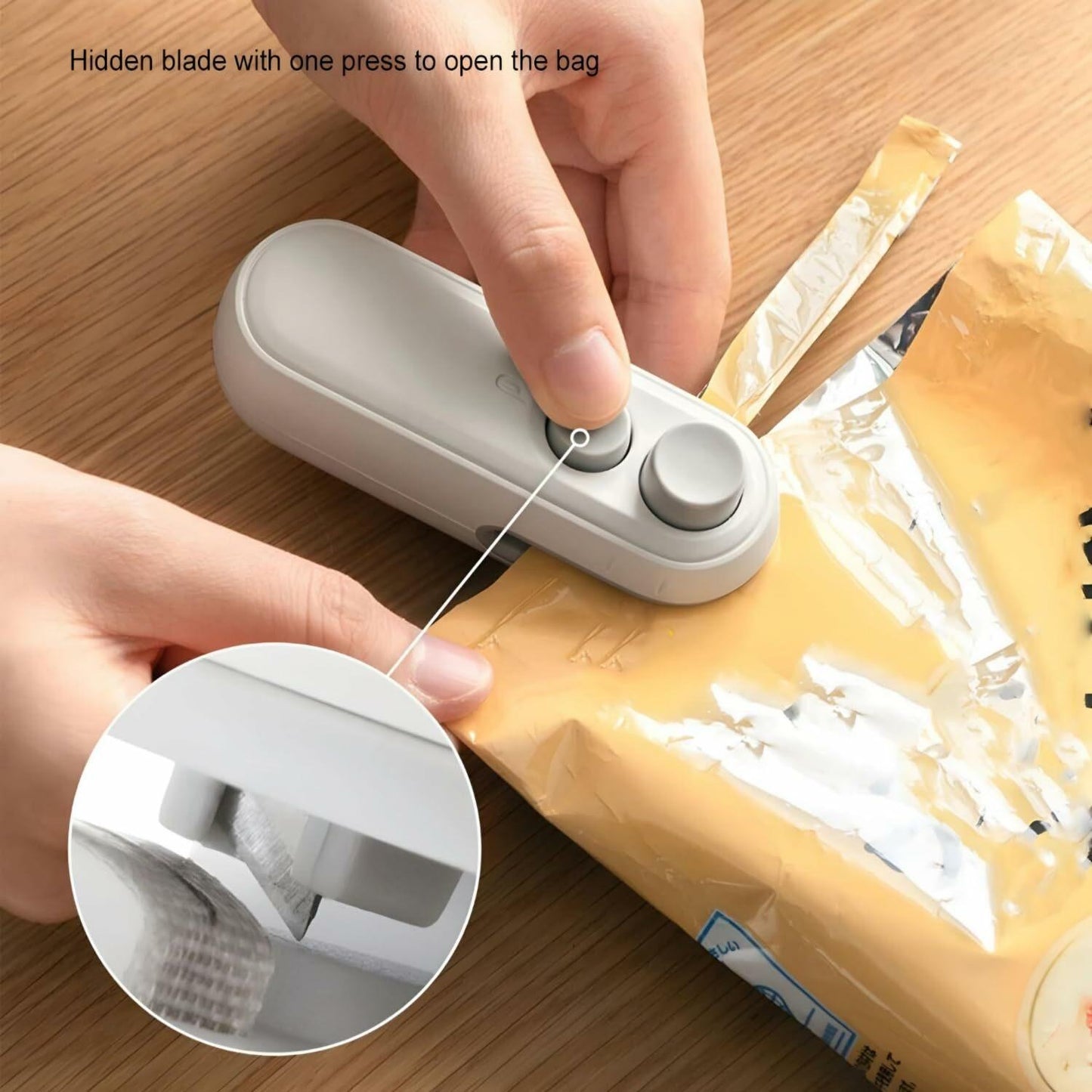 2IN1 Mini Sealing Machine USB Rechargable Heat Sealer Storage Bag Plastic Package Food Sealer Clip Bag Handheld Food Heat Sealer